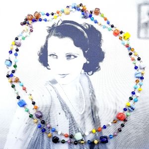 Vintage Multi colored art glass necklace